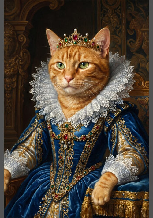 Cat as a Renaissance queen
